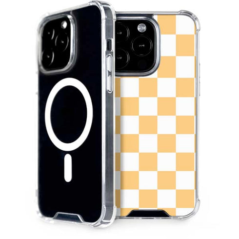 Yellow and White Checkerboard iPhone 15 Pro MagSafe Case